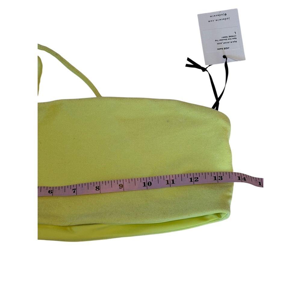 NEW JADE Swim Apex‎ One Shoulder Bikini Top Light Green Womens L Beach Pool - Picture 4 of 6
